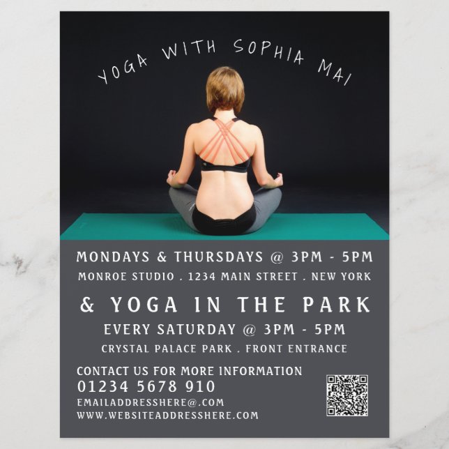 Yoga Mat, Yoga Class Advertising Flyer (Front)