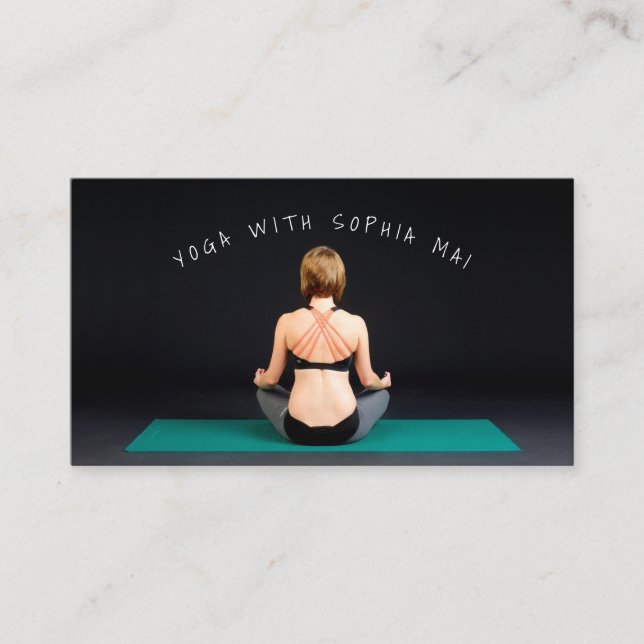 Yoga Mat, Yoga Instructor Business Card (Front)