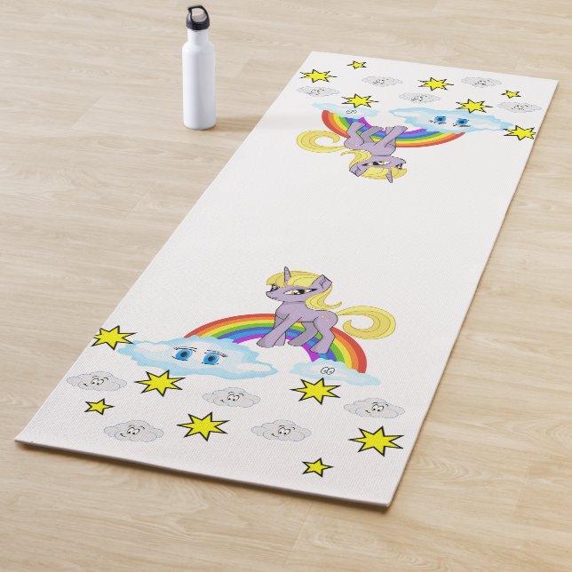 Yoga Mats Yoga Pony Rainbow Happy Clouds Stars (In Situ)