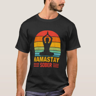 Yoga Meditate Exhale Inhale Tipsy Drinking Namasta T-Shirt