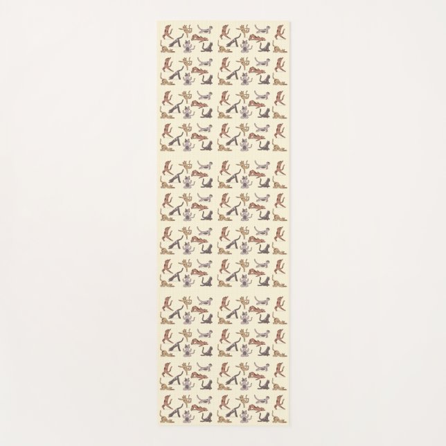 Yoga Meditating Cats Pattern Mat (Front)