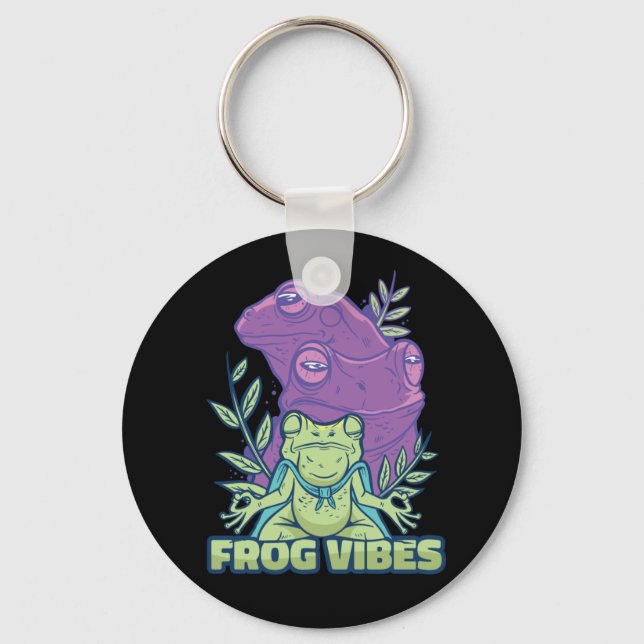 Yoga Meditating Frog  Keychain (Front)