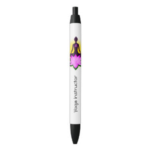 Yoga meditation black ink pen