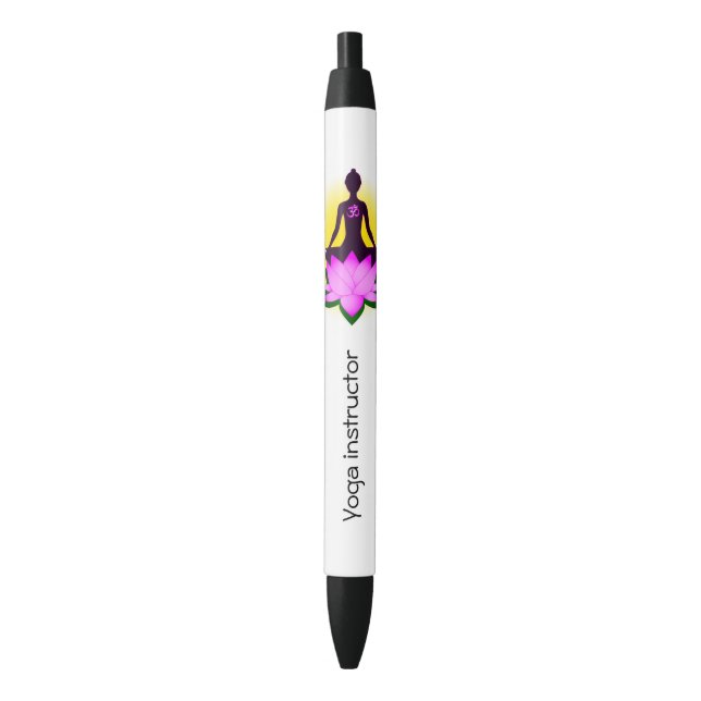 Yoga meditation black ink pen (Front Vertical)