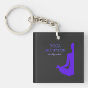 Yoga & Meditation for a Healthy Mind Keychain