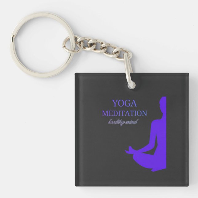  Yoga & Meditation for a Healthy Mind Keychain (Front)