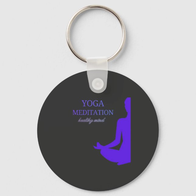  Yoga & Meditation for a Healthy Mind Keychain (Front)