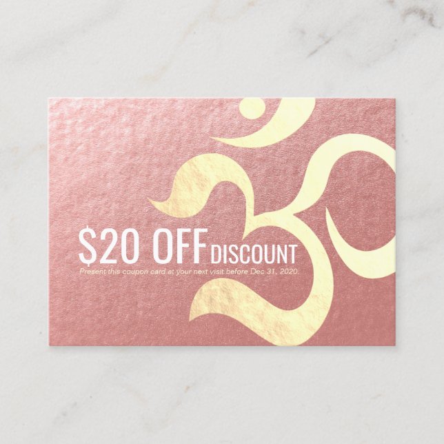 Yoga Méditation Instructeur Coupon de réduction Om (Devant)