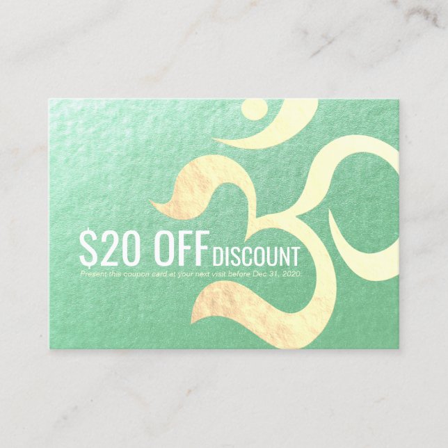 Yoga Méditation Instructeur Coupon de réduction Om (Devant)