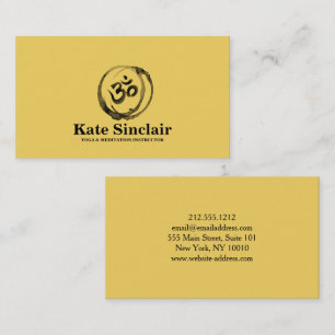 Yoga & Meditation Instructor Black and White Business Card