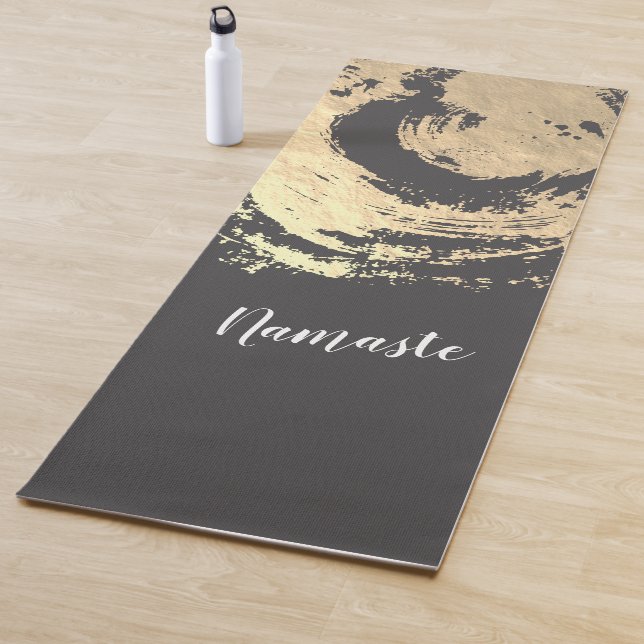 Yoga Meditation Instructor Black & Gold ZEN Symbol Mat (In Situ)