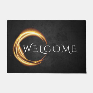 Yoga Meditation Instructor Black Gold ZEN Welcome Doormat