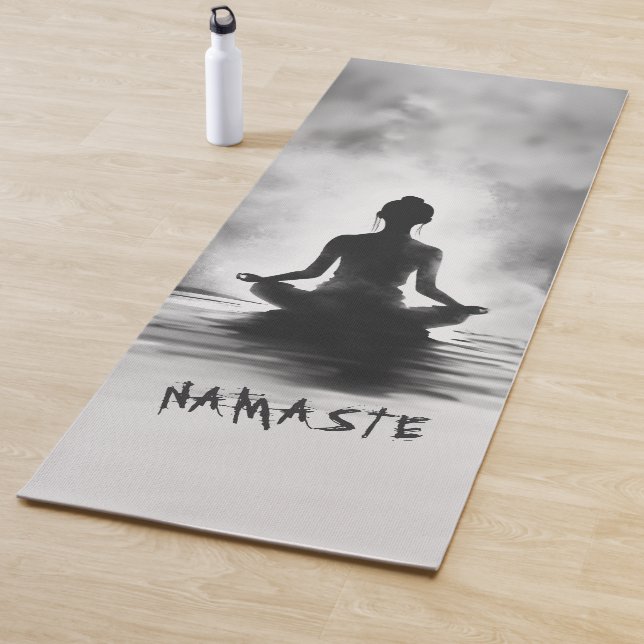 Yoga Meditation Instructor Black White InkPainting Mat (In Situ)