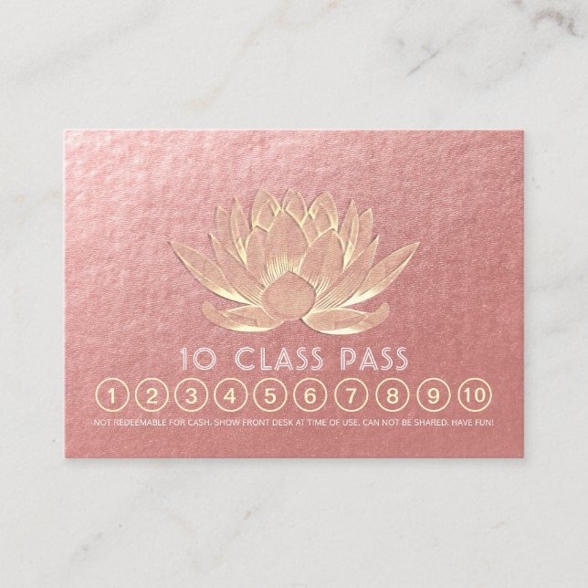 Yoga Meditation Instructor Class Pass Loyalty (Front)