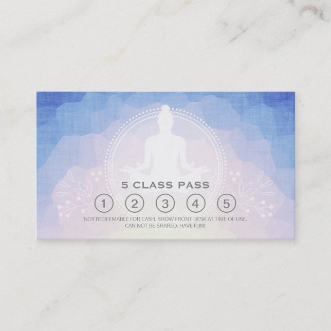 Yoga Meditation Instructor Class Pass Loyalty Card (Front)