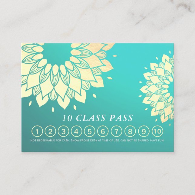 Yoga Meditation Instructor Class Pass Loyalty Card (Front)
