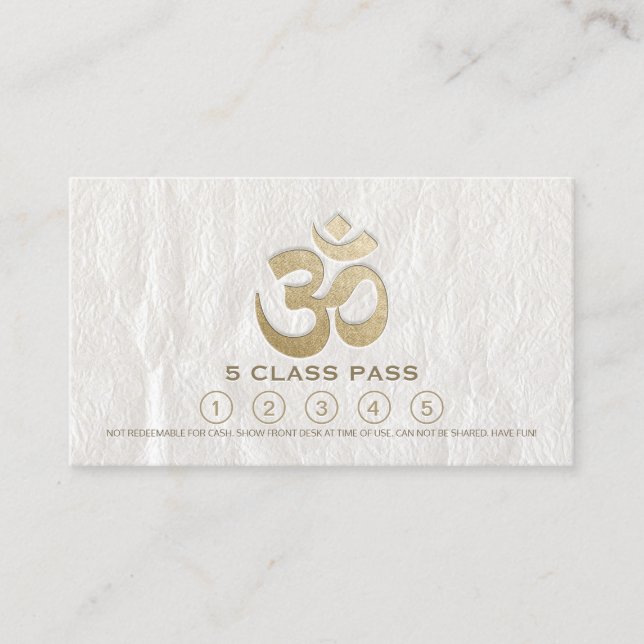 Yoga Meditation Instructor Class Pass Loyalty Card (Front)