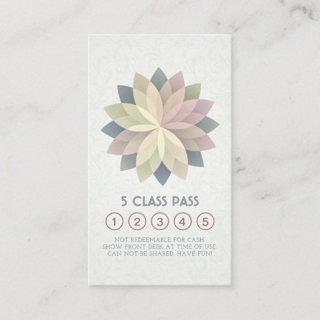 Yoga Meditation Instructor Class Pass Loyalty Card (Front)