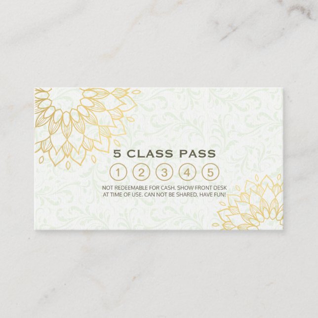 Yoga Meditation Instructor Class Pass Loyalty Card (Front)