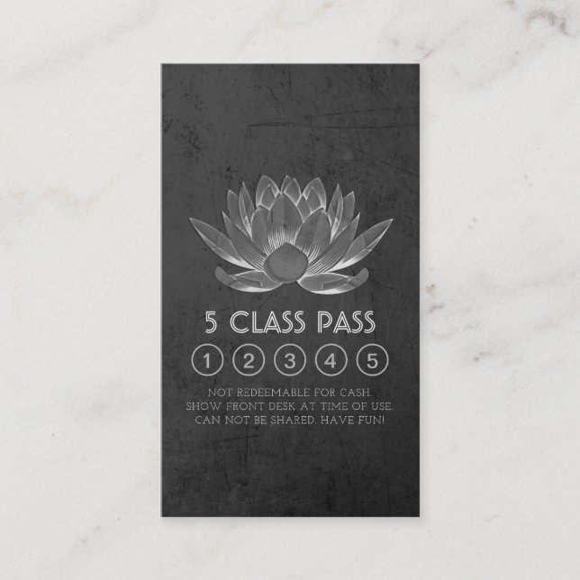 Yoga Meditation Instructor Class Pass Loyalty Card (Front)