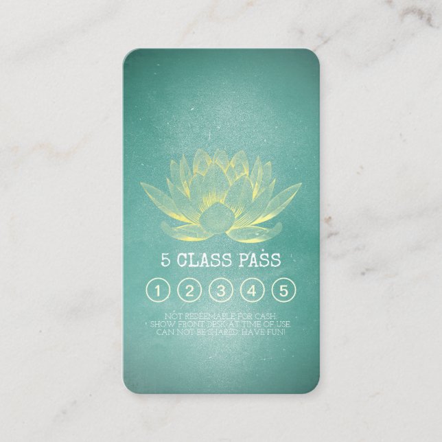 Yoga Meditation Instructor Class Pass Loyalty Card (Front)