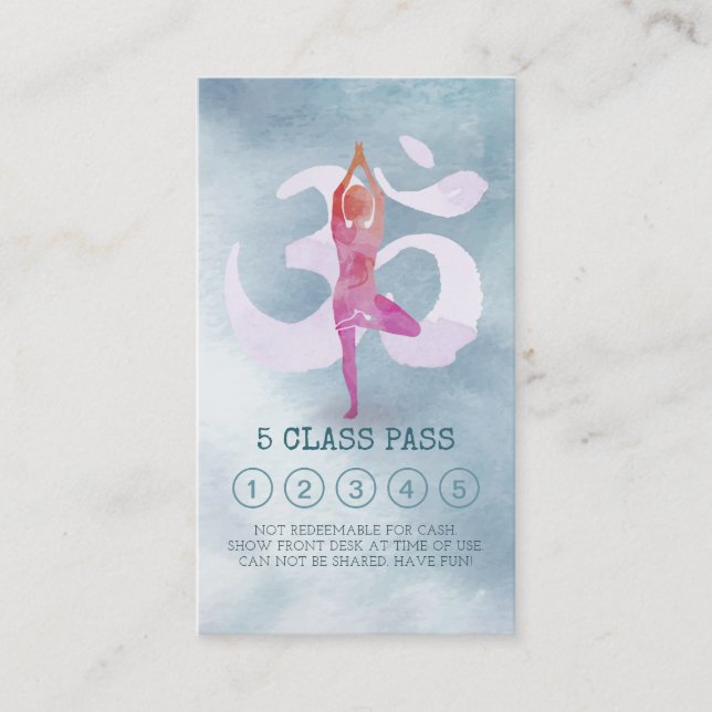 Yoga Meditation Instructor Class Pass Loyalty Card (Front)
