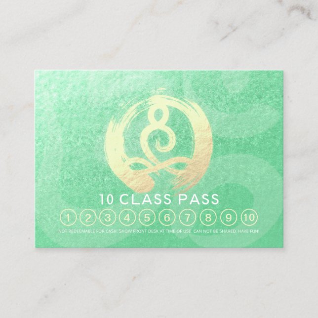 Yoga Meditation Instructor Class Pass Loyalty ZEN Card (Front)