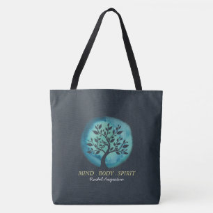 Yoga Meditation Instructor Elegant Watercolor Tree Tote Bag