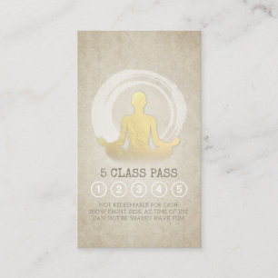 Yoga Meditation Instructor Gold Easy Pose ZEN Sign Loyalty Card