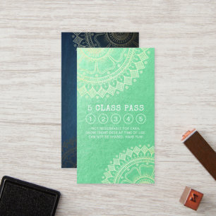 Yoga Meditation Instructor Gold Mandala Class Pass Loyalty Card