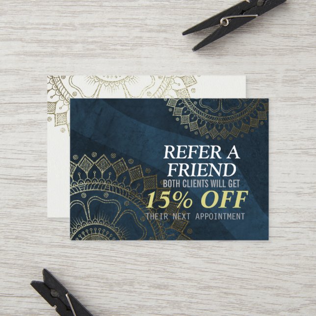 Yoga Meditation Instructor Gold Mandala Referral (Front/Back In Situ)