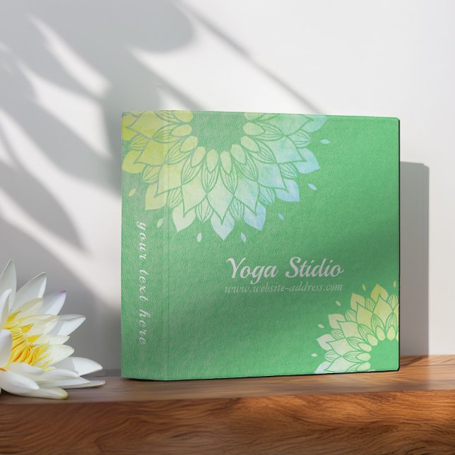 Yoga Meditation Instructor Green Gold Foil Mandala Binder (Creator Uploaded)