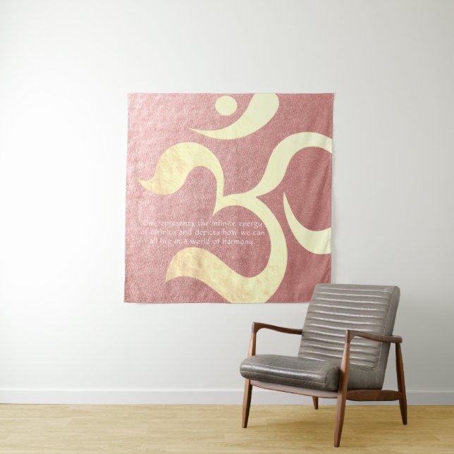 Yoga Meditation Instructor Life Coach OM Quotes Tapestry (In Situ)