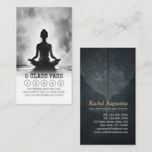 Yoga Meditation Instructor Lotus Pose 5 Class Pass Loyalty Card