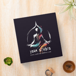 Yoga Meditation Instructor Lotus Pose Brush Stroke Binder
