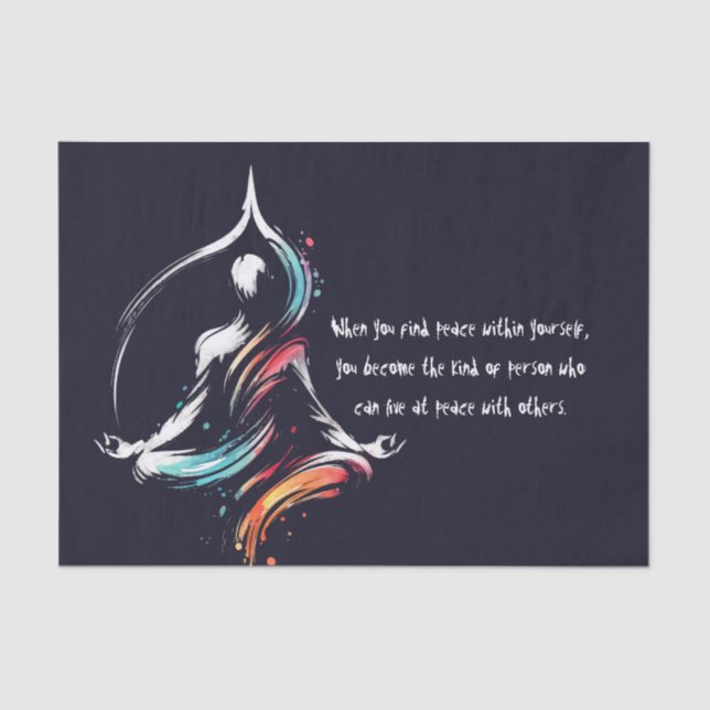 Yoga Meditation Instructor Lotus Pose Brush Stroke Tissue Paper (Front)