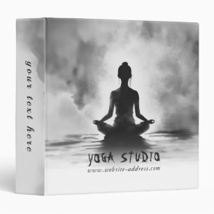 Yoga Meditation Instructor Lotus Pose Ink Painting Binder
