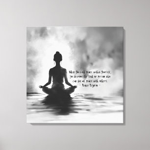 Yoga Meditation Instructor Lotus Pose Ink Painting Canvas Print