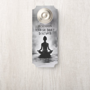 Yoga Meditation Instructor Lotus Pose Ink Painting Door Hanger
