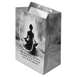 Yoga Meditation Instructor Lotus Pose Ink Painting Medium Gift Bag
