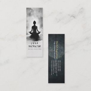 Yoga Meditation Instructor Lotus Pose Ink Painting Mini Business Card