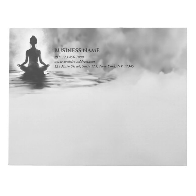 Yoga Meditation Instructor Lotus Pose Ink Painting Notepad (Front)