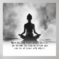 Yoga Meditation Instructor Lotus Pose Ink Painting