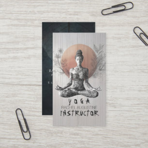 Yoga Meditation Instructor Lotus Pose Reiki Master Business Card