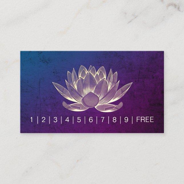 YOGA Meditation Instructor Loyalty Punch Lotus Card (Front)