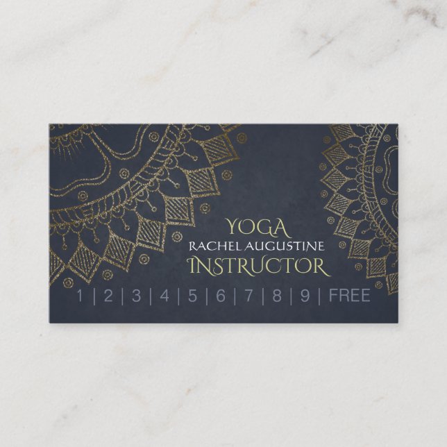 YOGA Meditation Instructor Loyalty Punch Mandala Card (Front)