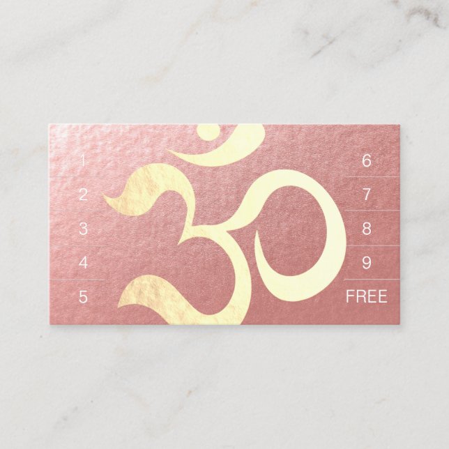 Yoga Meditation Instructor Loyalty Punch Om Symbol Card (Front)