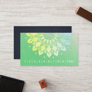 Yoga Meditation Instructor Mandala Loyalty Punch Card