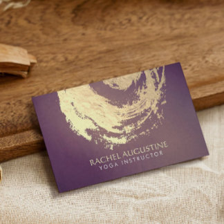 Yoga Meditation Instructor Purple Gold ZEN Symbol Business Card