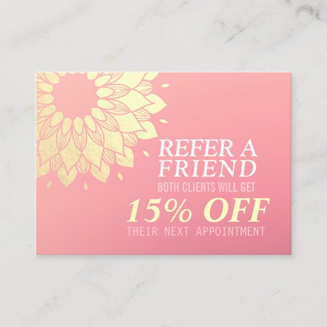 YOGA Meditation Instructor Referral Gold Mandala (Front)